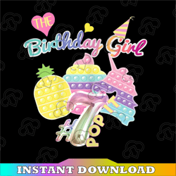 Birthday girl 7 years old pop it unicorn PNG, girl pop it birthday gift, Pop It Birthday Png, Fidget Toy Colorful