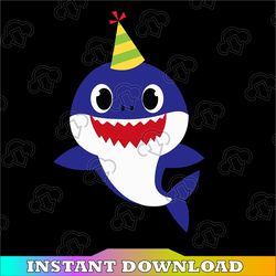 daddy shark birthday svg, cricut cut files, shark family doo doo doo vector eps, silhouette dxf, design for tsvg