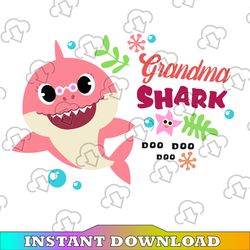 grandma shark svg, cricut cut files, shark family doo doo doo vector eps, silhouette dxf, design for tsvg , clothes,
