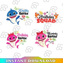 birthday shark girl svg, cricut cut files, shark family doo doo doo vector eps, silhouette dxf, design for tsvg