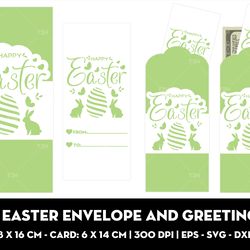 Happy Easter envelope and greeting card