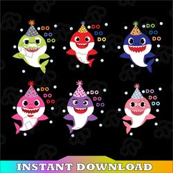 baby shark family doo doo doo svg vector eps, silhouette dxf, design for tsvg , clothes,