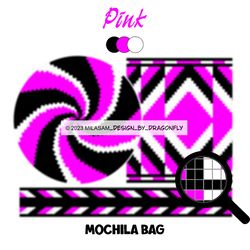 PATTERN: Tapestry crochet bag / wayuu mochila bag / Pink 831
