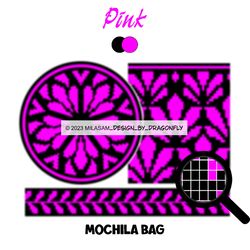 PATTERN: Tapestry crochet bag / wayuu mochila bag / Pink 832