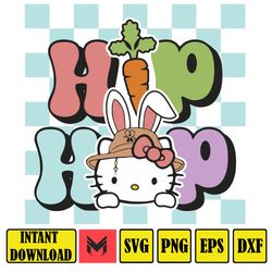 Hip Hop SVG, Easter Svg, Easter Sublimation, Kawaii Svg, Cat Easter Svg, Pink Kitty Design, Kitty PNG, Kitty Easter PNG,