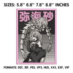 demon rem embroidery design file, death note anime embroidery design, machine embroidery, anime design pes
