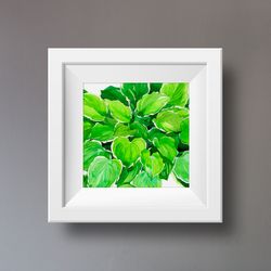 Watercolor clip art with green leaves hosta Digital watercolor file Art print Illustration with hosta Printable wall art