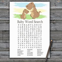 Dinosaur Baby shower word search game card,Dinosaur themed Baby shower game,Baby Shower Activity,Instant Download-369