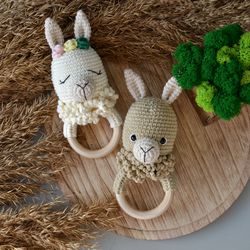 Rattle alpaca, rodent for kids alpaca,rattle rodent crochet , rattle for baby,baby rattle,shaman rattle.