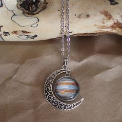 Women cabochon necklace -  Mercury pendant - Amulet for gemini and virgo- a good luck talisman