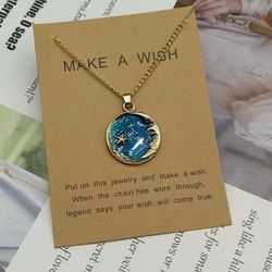 Women Choker necklace -  Moon-shaped pendant - talisman for wish fulfillment - gift for her