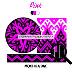 PATTERN: Tapestry crochet bag / wayuu mochila bag / Pink 833