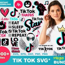 tiktok svg bundle - mega bundle svg, png, dxf, files for print and cricut
