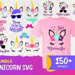 unicorn svg bundle - mega bundle svg, png, dxf, files for print and cricut
