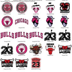 Collection NBA CHICAGO BULLS  LOGO'S Embroidery Machine Designs