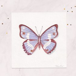 Butterfly painting Mini painting 3x3 Mini postcard Original watercolor painting Tiny painting