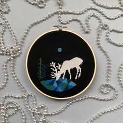 Magic Deer Cross Stitch Pattern