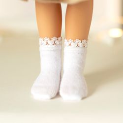 Legwear white socks for Paola Reina doll, Siblies Ruby Red, Little Darling, Minouche, 13 inch doll clothes, doll outfit