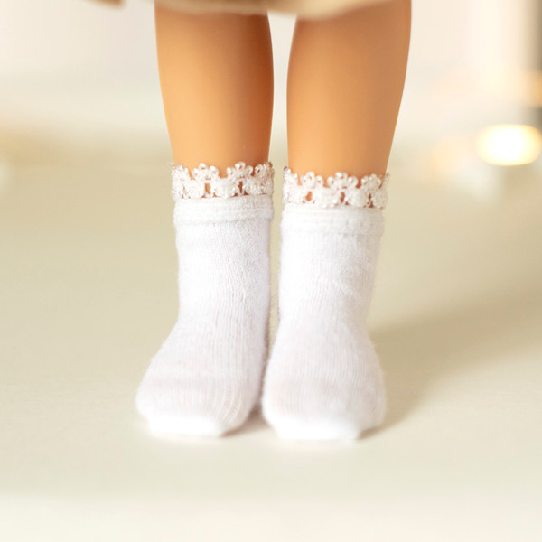Tiny doll white Socks on Paola Reina doll