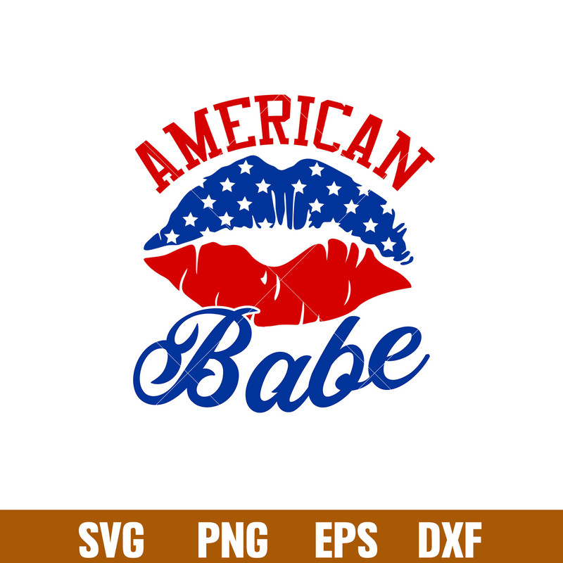American Babe Lips, American Babe Lips Svg, 4th of July Svg, Patriotic Svg, Independence Day Svg, USA Svg, png,eps,dxf file.jpg