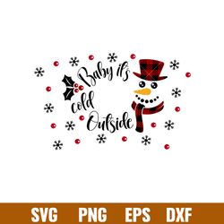 baby its cold outside full wrap, baby its cold outside full wrap svg, starbucks svg, coffee ring svg, cold cup svg, png,