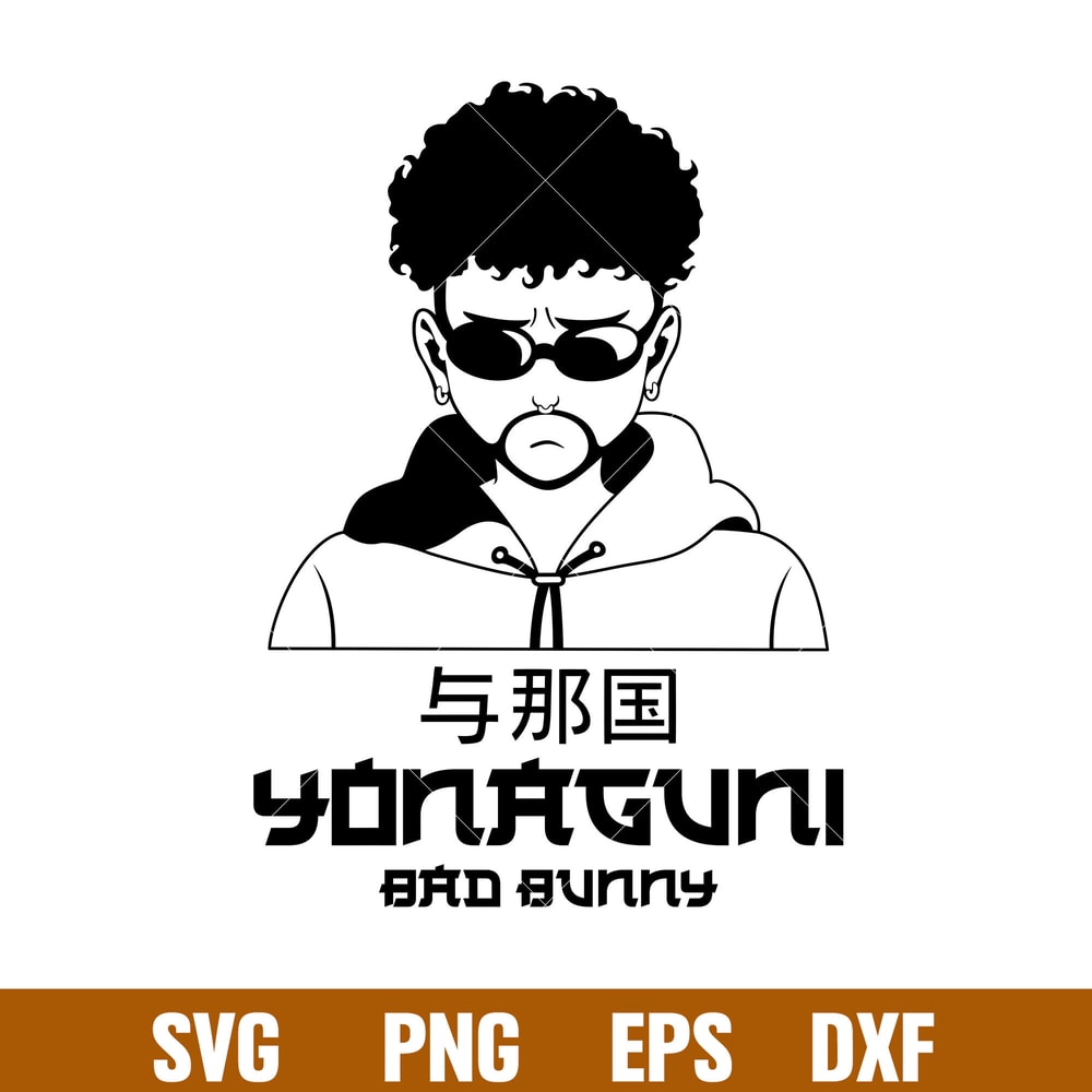 Bad Bunny Anime, Bad Bunny Anime Svg, Bad Bunny Yonaguni Song Svg, Bad bunny logo Svg, Amime Svg, png, eps, dxf file.jpg
