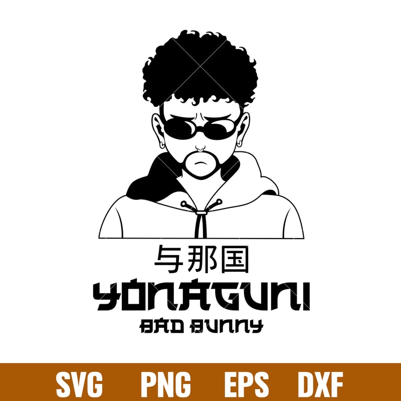 Bad Bunny Anime, Bad Bunny Anime Svg, Bad Bunny Yonaguni Song Svg, Bad bunny logo Svg, Amime Svg, png, eps, dxf file.jpg