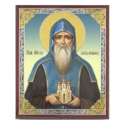 Saint Oleg the Prince of Bryansk | Lithography print on wood | Size: 2,5" x 3,5"