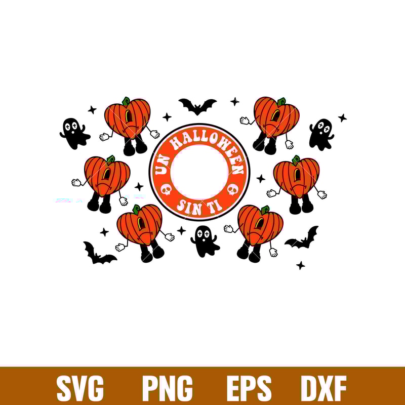Bad Bunny Un Halloween Sin Ti Full Wrap,Bad Bunny Un Halloween Sin Ti Full Wrap Svg, Starbucks Svg, Coffee Ring Svg, Cold Cup Svg, Png, dxf, eps file.jpg