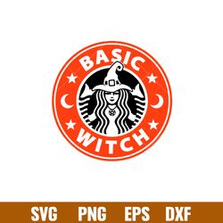 basic witch, basic witch svg, halloween svg, starbucks coffee ring svg, witch svg, png, eps, dxf file