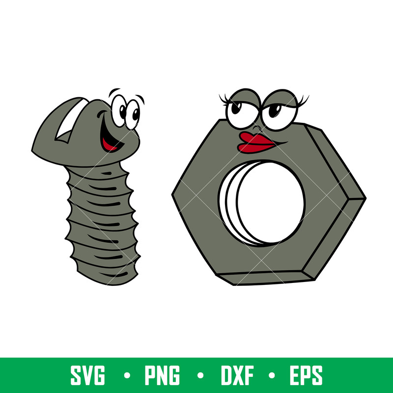 Bolt And Nut, Bolt And Nut Svg, Valentine’s Day Svg, Couple Matching Svg, Love Svg,png, dxf, eps file.jpg