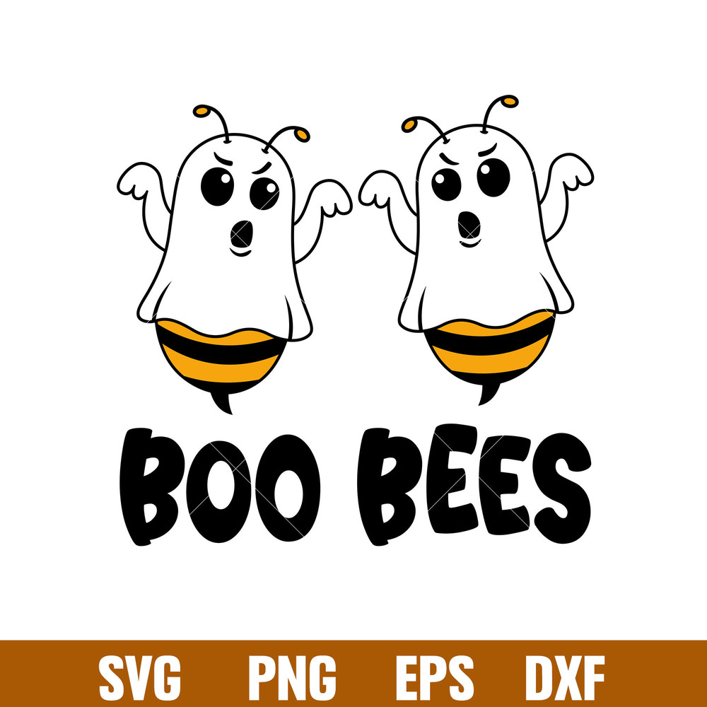 Boo Bees, Boo Bees Svg, Ghost Bee Svg, Boo Svg, Halloween Svg,png, dxf,eps file.jpg