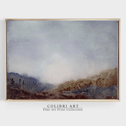 mountain painting minimalist print landscape watercolor muted art print neutral printable wall art instant download n3