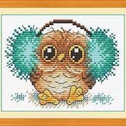 Cross Stitch Kit for Beginners Cross Stitch Kit with Counting Mini Embroidery Pattern 'Owl'