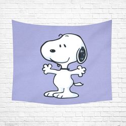 Snoopy Wall Tapestry, Cotton Linen Wall Hanging