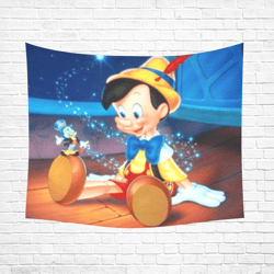 Pinocchio Wall Tapestry, Cotton Linen Wall Hanging