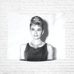 Audrey Hepburn Wall Tapestry, Cotton Linen Wall Hanging