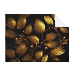 Flannel Breathable Blanket Golden Leaves 6d. 4 Sizes Blanket with a  print Golden Leaves 6d