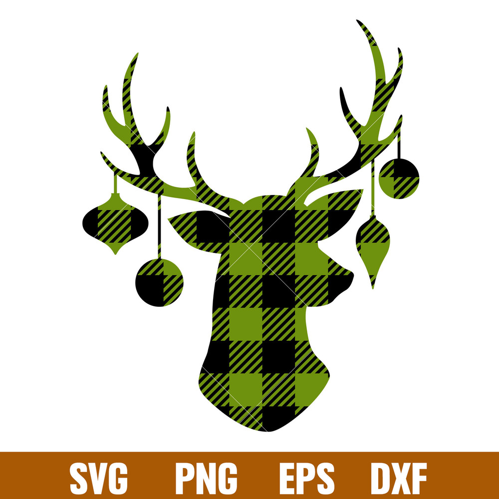 Christmas Reindeer Buffalo Plaid, Christmas Reindeer Buffalo Plaid Svg, Merry Christmas Svg, png, dxf, eps file.jpg