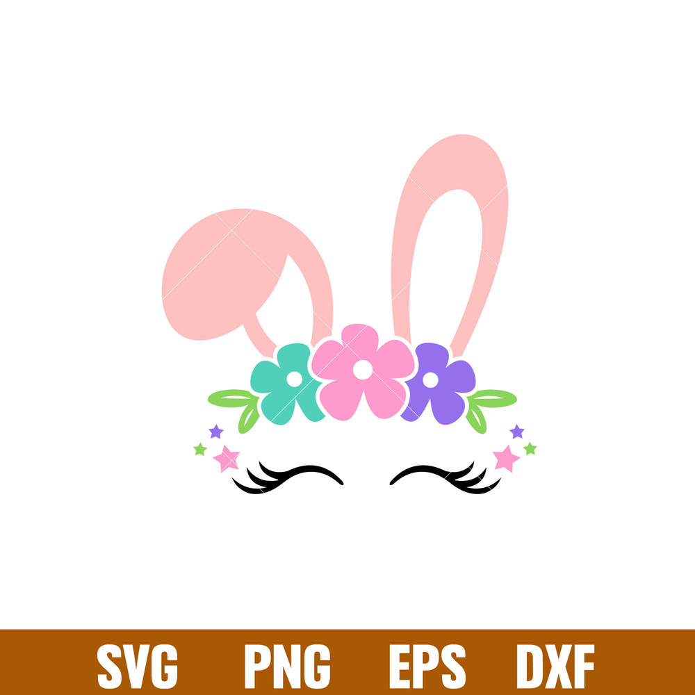Easter Bunny Face, Easter Bunny Face Svg, Happy Easter Svg, Easter egg Svg, Spring Svg, png, dxf, eps file.jpg