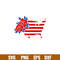 Floral USA Map, Floral USA Map Svg, 4th of July Svg, Patriotic Svg, Independence Day Svg, USA Svg, png,dxf,eps file.jpg