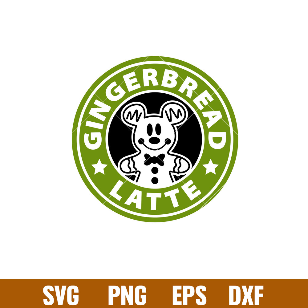 Gingerbread Latte Mickey, Gingerbread Latte Mickey Mouse Svg, Starbucks Svg, Coffee Ring Svg, Cold Cup Svg,png,dxf,eps file.jpg