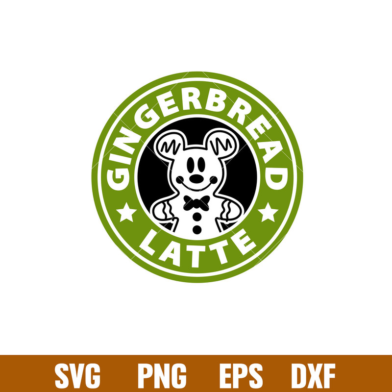 Gingerbread Latte Mickey, Gingerbread Latte Mickey Mouse Svg, Starbucks Svg, Coffee Ring Svg, Cold Cup Svg,png,dxf,eps file.jpg