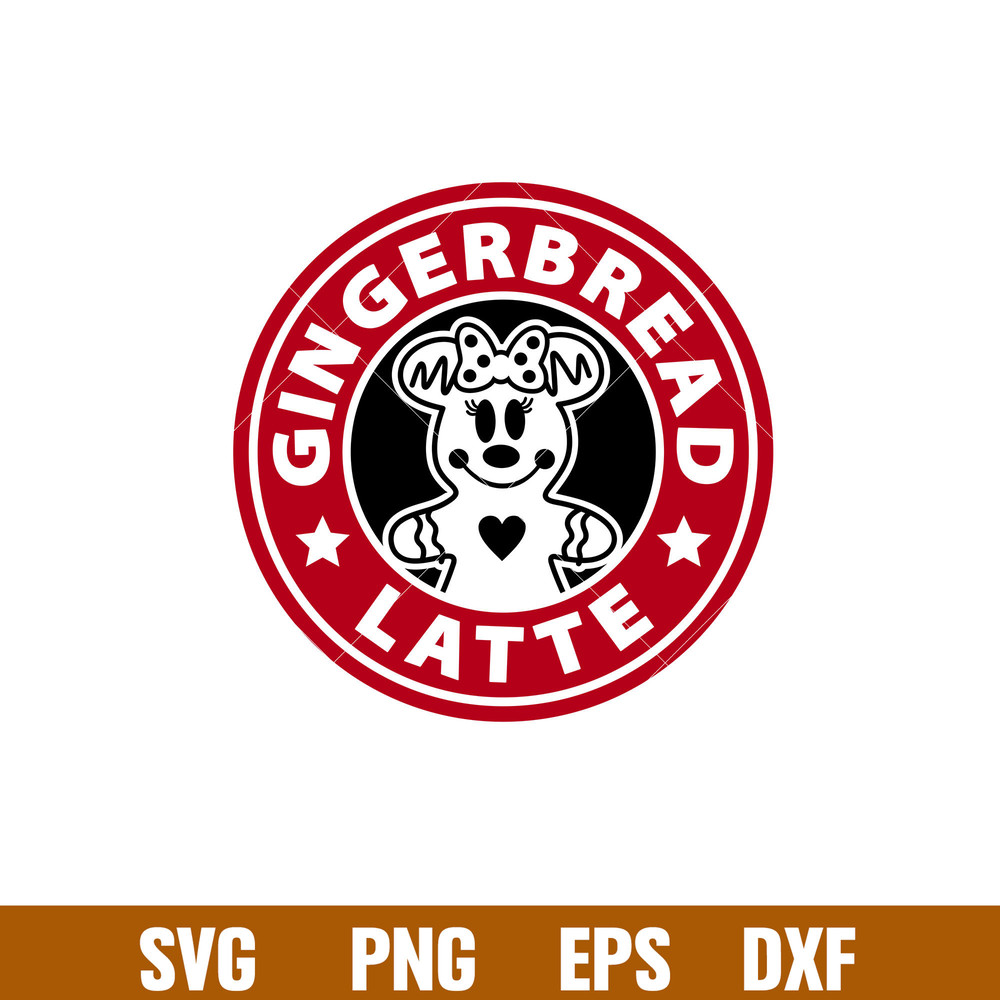 Gingerbread Latte Minnie, Gingerbread Latte Minnie Mouse Svg, Starbucks Svg, Coffee Ring Svg, Cold Cup Svg,png,dxf,eps file.jpg
