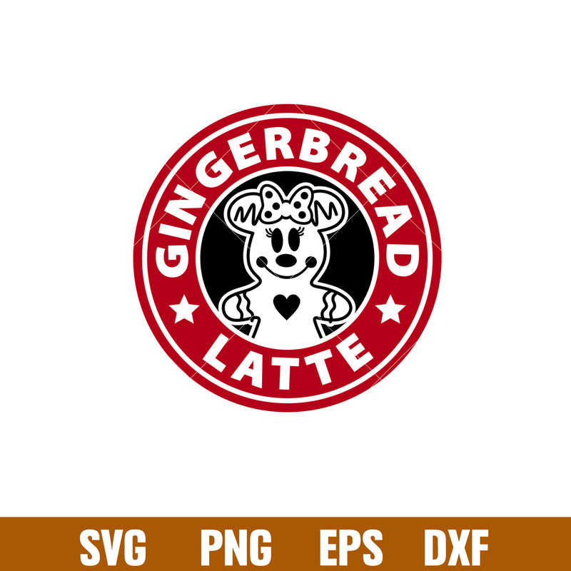 Gingerbread Latte Minnie, Gingerbread Latte Minnie Mouse Svg, Starbucks Svg, Coffee Ring Svg, Cold Cup Svg,png,dxf,eps file.jpg