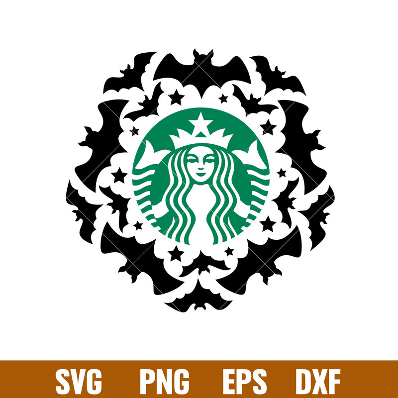 Halloween Bat Wreath, Halloween Bat Starbucks Wreath Svg, Halloween Svg,png,dxf,eps file.jpg