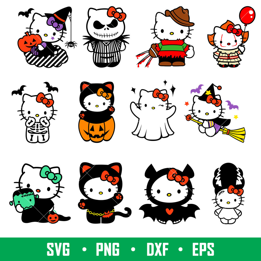 Helloween Kitty, Halloween Cats Svg, Smiling Jack Svg, Nightmare Svg, Halloween Svg, png,dxf,eps file.jpg