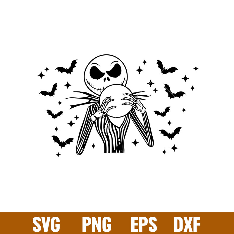 Jack Skellington Full Wrap, Jack Full Wrap Svg, Starbucks Svg, Coffee Ring Svg, Cold Cup Svg, png, dxf, eps file.jpg