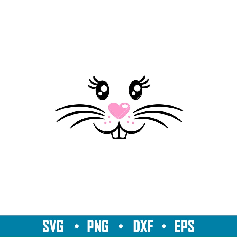 Bunny Face Girl Svg, Easter Bunny Faces, Easter Bunny Faces Svg, Happy Easter Svg, Easter egg Svg, Spring Svg,png, eps, dxf file.jpg
