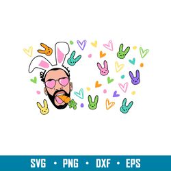easter bad bunny full wrap, easter bad bunny full wrap svg, starbucks svg, coffee ring svg, cold cup svg, png, dxf, eps